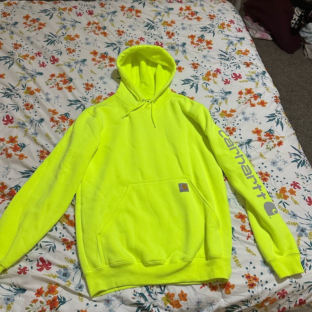 Carhartt Men's Neon Yellow Hoodie
